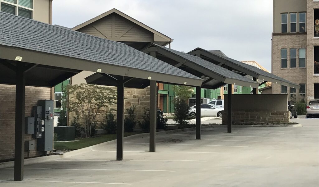 Aluminum carport for residential parking area